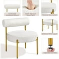 thumbnail image 6 of CRXX Boucle Accent Chair, Modern Tufted Vanity Chair, Cozy Sherpa Barrel Chair with Gold Legs, Club Chair for Living Room Bedroom Vanity Room Home Office, 2pcs, White, 6 of 10