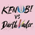 thumbnail image 2 of Girl's Star Wars: Obi-Wan Kenobi Darth Vader vs Kenobi Rainbow Text  Graphic Tee Light Pink Small, 2 of 4