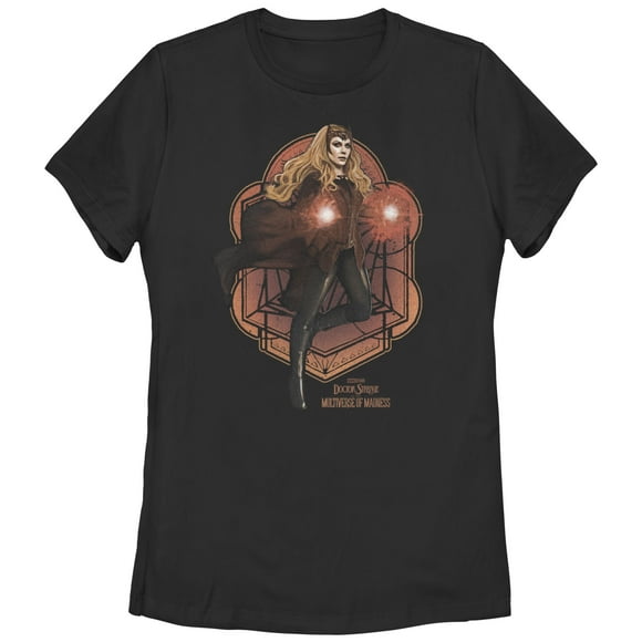 Women's Marvel Doctor Strange in the Multiverse of Madness Scarlet Witch  T-Shirt - Black - X Large