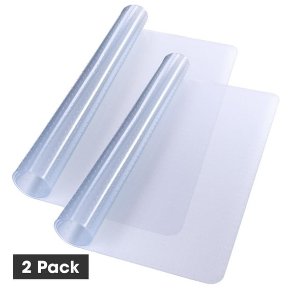 Yescom Clear Office Chair Mat for Low Pile Carpet 60"x46" Thicken 1/8" Rectangle 2PCS Plastic Floor Protector Home Studio