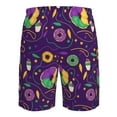 thumbnail image 6 of Kll Mardi Gras And Donuts Men'S Casual Summer Beach Shorts Hawaiian Shorts With Pockets-X-Large, 6 of 9