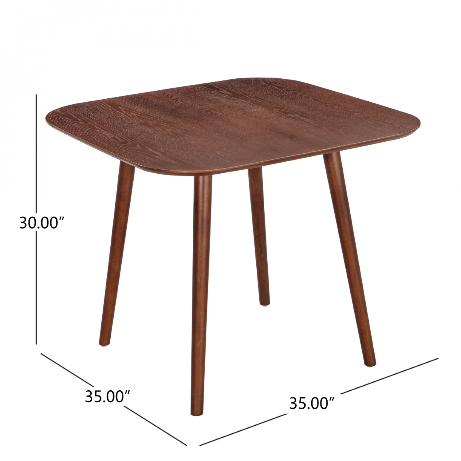 Dark Walnut Square Dining Table Stylish Dining Furniture for Kitchen & Dining Room