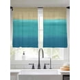 thumbnail image 2 of Teal Blue Ombre Sheer Curtains 54 Inch Length 2 Panels Set, Modern Abstract Gradient Art Voile Window Treatment Rod Pocket Short Kitchen Curtains Drapes for Bedroom 52"x54"x2, 2 of 7