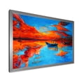thumbnail image 2 of Boats During Warm Sunset Resting On The Water VI 32 in x 24 in Framed Painting Canvas Art Print, by Designart, 2 of 4