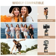 Selfie Stick Phone Tripod - 71 inch Tall Cell Phone Holder with Remote, Phone Stand with 1/4 inch screw mount for Recording, Compatible with iPhone, Android Phone, Camera & Gopro
