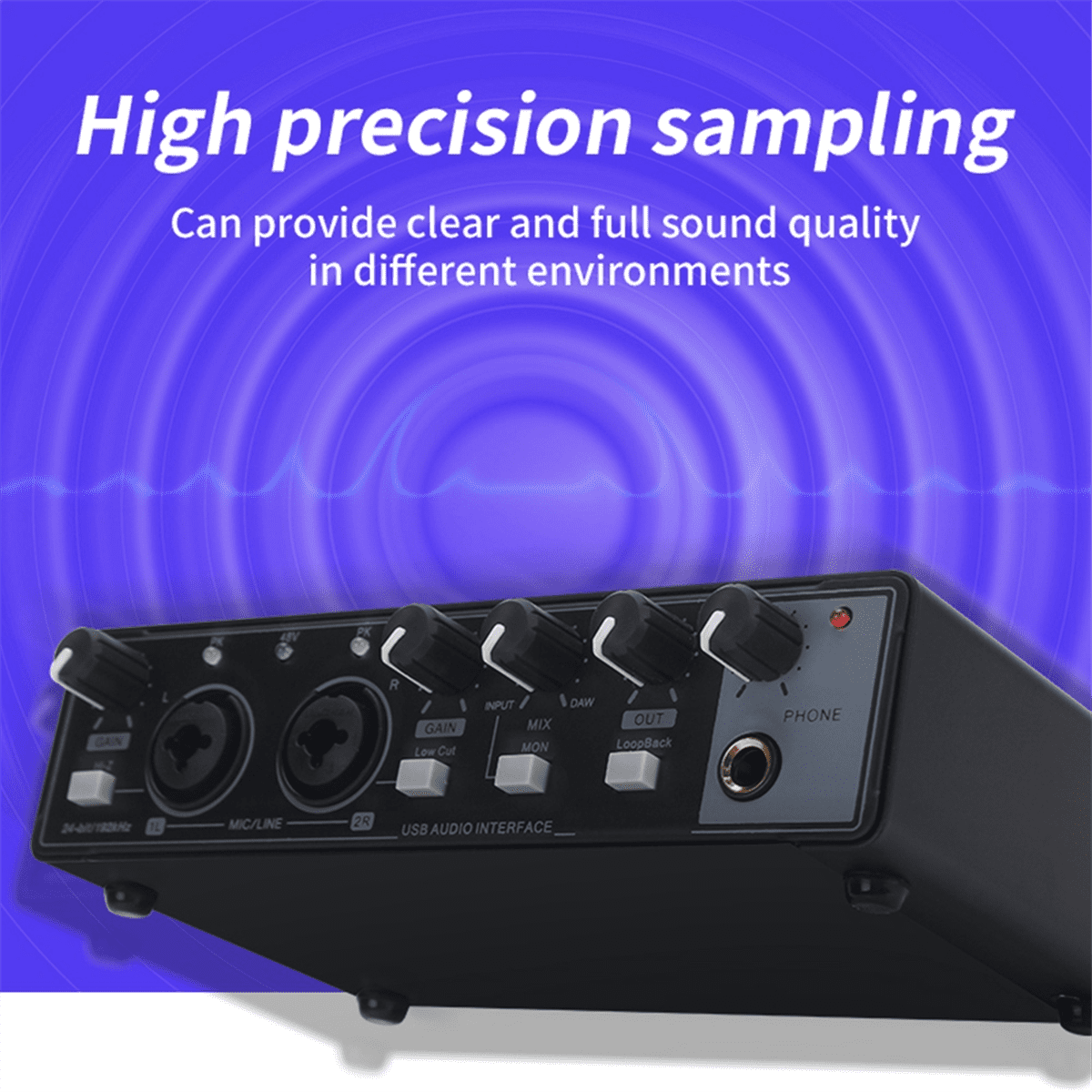 Professional Audio Interface Sound Card Phantom Power Electric Guitar Sound Mixer Mixing Console Studio Live Recording