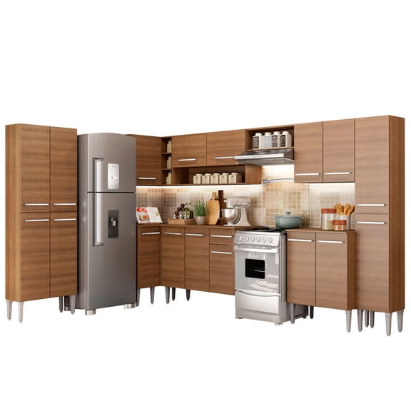 Cocina Integral Completa Esquinera Madesa 01 GCEM513001 Marrón