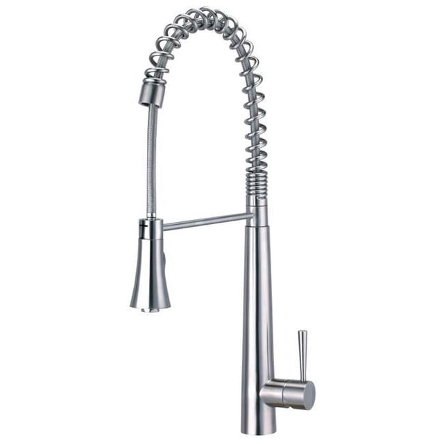 ALFI brand AB2039S Robinet de Cuisine à Ressorts en Acier Inoxydable Solide Commercial avec Douchette - Acier Inoxydable Brossé