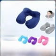 thumbnail image 1 of Almohada inflable en forma de U para almacenamiento, almohada de avión con soplado de aire, almohada portátil para el cuello para viajes al aire libre, almohada inflable Sanbao, 1 of 1