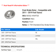 thumbnail image 2 of Front Brake Rotor - Compatible with 2011 - 2019 Ford Taurus 2012 2013 2014 2015 2016 2017 2018, 2 of 2