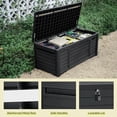 thumbnail image 4 of 150 Gallon Large Outdoor Storage Deck Box,  Cushion Storage Bench with Lockable Lid for Patio, Pool Supplies, Garden Tools, , Black, 4 of 6