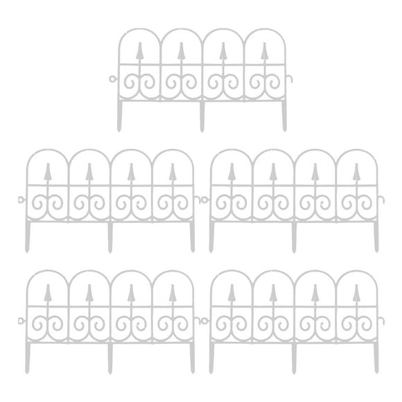 Metal Fence Panel Dog Barrier White Patio Wire Lawn Tall Flower Fencing Yard Stakes Decorative Folding Edge Black Garden