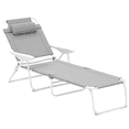 thumbnail image 1 of Outsunny Chaise Longue Extérieure avec Dossier Réglable, Gris Clair, 1 of 10