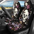 thumbnail image 2 of Pzuqiu Skull Printed Car Accessories Set Breathable Full Wrapping Edge Seat Covers Easy to Install 4 Pack Universal Seat Covers for Cars Universal Cars Interior Covers For Sedans Trucks, 2 of 7