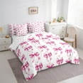 thumbnail image 3 of Homewish Pink Bow Bedding Comforter Set 7pcs for Kids Girls, Kawaii Daisy Floral Queen Bedding Sets, Watercolor Bowknot Queen Sheet Sets, Microfiber Bedroom Decor, 3 of 8