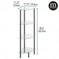 thumbnail image 6 of mDesign Glass Corner 4-Tier Storage Organizer Tower Cabinet - Dark Gray/Clear, 6 of 7