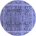 thumbnail image 1 of Ahgly Company Indoor Round Oriental Blue Traditional Area Rugs, 4' Round, 1 of 4