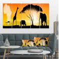 thumbnail image 1 of African Wildlife Panorama - African Canvas Art Print, 1 of 3