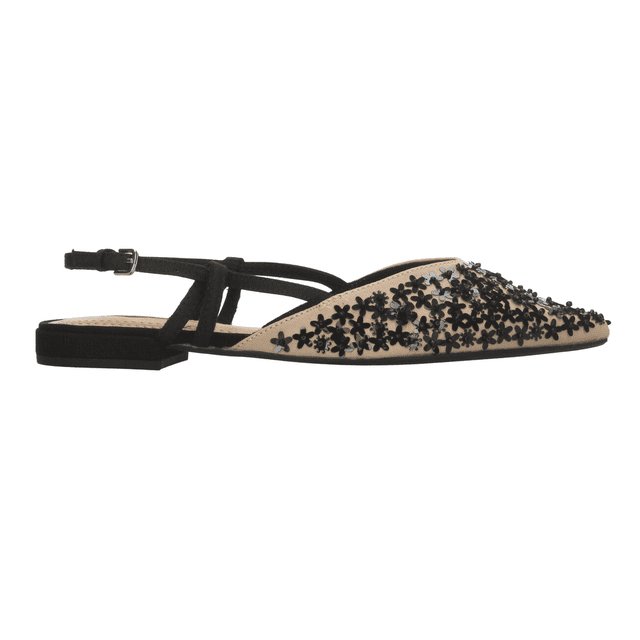 Flats Corina Mujer Negro Casual Flores negro 25