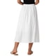 thumbnail image 3 of Falda midi acampanada con cintura elástica y bolsillos para mujer INSPIRE CHIC S blanca, 3 of 6
