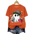 thumbnail image 6 of Towmus Womens Funny Short Sleeve Crew Neck Halloween Fall T-Shirts Christmas Graphic Tee Tops, 6 of 6