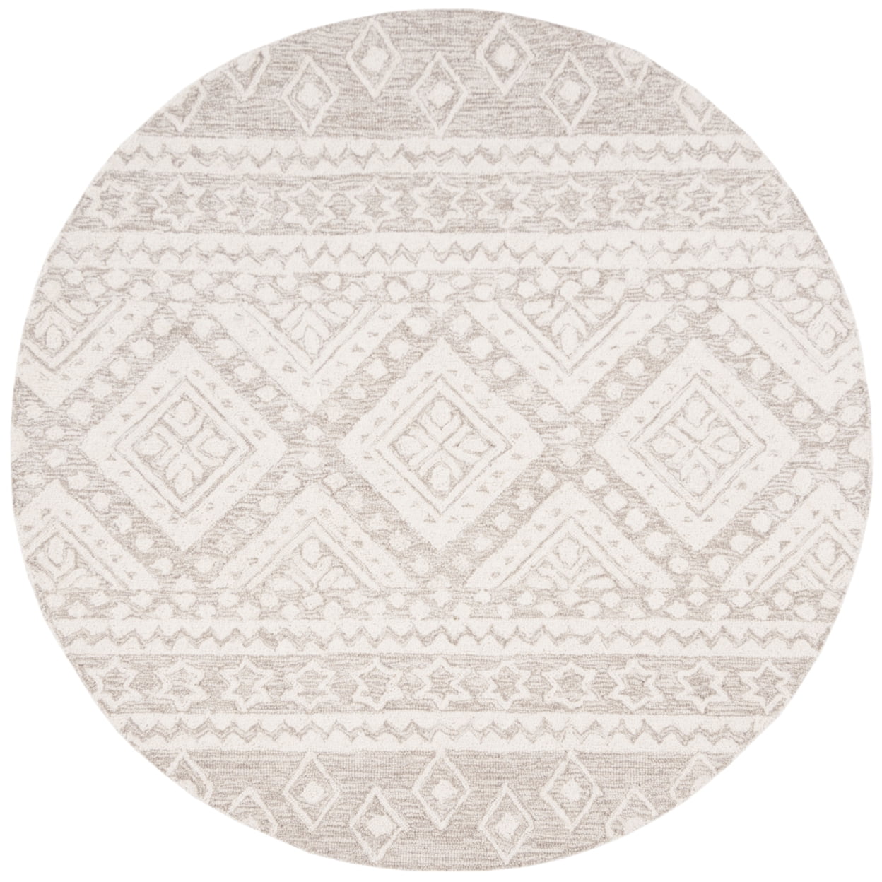 SAFAVIEH Micro-Loop Regis Geometric Area Rug, Beige/Ivory, 3' x 5'