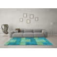 thumbnail image 3 of Ahgly Company Indoor Round Patchwork Light Blue Transitional Area Rugs, 4' Round, 3 of 4