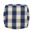thumbnail image 4 of Connor Checkered Square Pouf Modern Design, Versatile Seating, Stylish Decor | Ivory & Navy Blue for Home Use & Office Spaces, 4 of 7