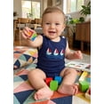 thumbnail image 3 of BemeyourBBs Newborn Baby Boys Summer Clothes Infant Baby Boys Bubble Romper Overalls Casual Sailboat Embroidery Sleeveless Bodysuit Jumpsuit Playsuit Overalls, 3 of 9