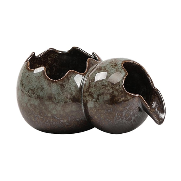 Fuente de agua en forma de calabaza, olla de barro de 17 x 13 x 8,5 cm con tubo multifuncional Estilo C