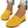 thumbnail image 3 of eczipvz Womens Shoes Flats Shoes Female Comfort Walking Flat Loafer Slip on Leather Loafer Comfort Flat Shoes Outdoor Driving Shoes Fashion Shoes (Yellow,6.5), 3 of 7