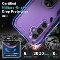thumbnail image 5 of KOMI Compatible with Samsung Galaxy A15 5G Case with Screen Protector+Camera Lens Protector,Heavy Duty Full Body Phone Cover Built in Metal Ring Holder Kickstand,2024 Lavender, 5 of 5