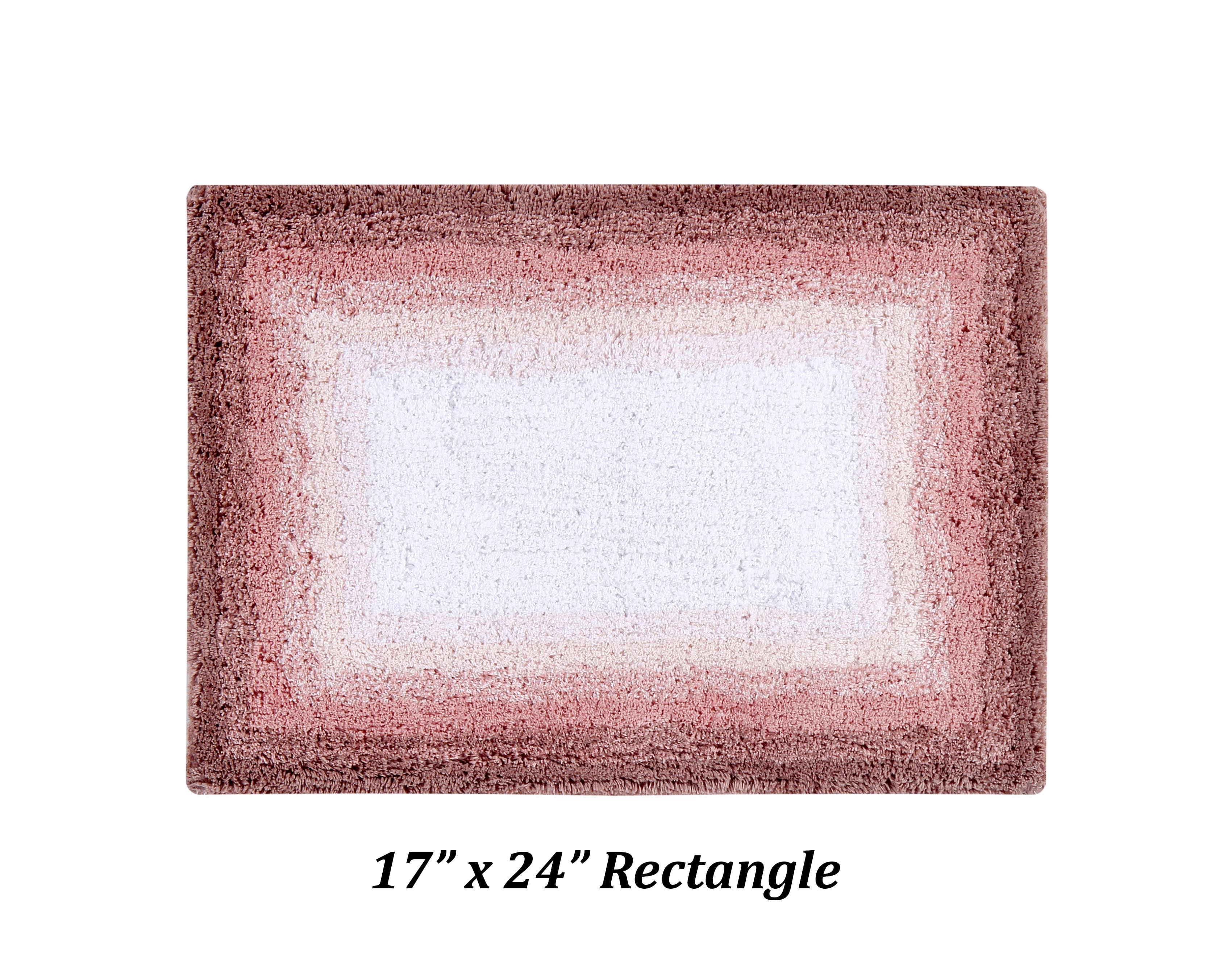 Better Trends 2 Piece Bathroom Rug Set, 100% Cotton, Extra Soft Tufted Bath Mat, Water Absorbent & Non Slip Bath Rug, (Rose) Torrent Collection