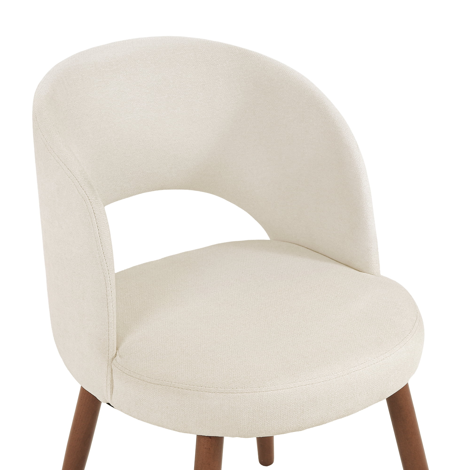 Dycanpo Upholstered Dining Chairs Set of 2, Wooden Dining Side Chairs with Curved Backrest & Individual Back Cushion, Beige