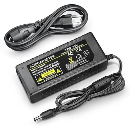 12V 6A 72W Power Supply AC/DC Adapter AC 100-240V to DC 12V Converter 12 Volt 6 Amp Power Transformer with 5.5x2.5mm Output Jack for LED Strip Module Light