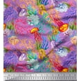 thumbnail image 1 of Soimoi Viscose Chiffon Fabric Coral & Jellyfish Ocean Fabric Prints by Yard 42 Inch Wide, 1 of 1
