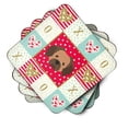 thumbnail image 2 of Carolines Treasures CK5240FC Tibetan Spaniel Love Foam Coaster Set of 4 Red 3 1/2 x 3 1/2 multicolor, 2 of 4
