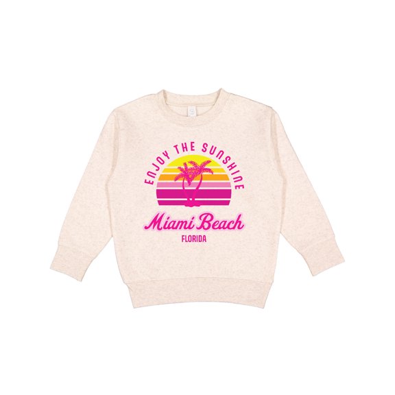 Inktastic Summer Enjoy the Sunshine Miami Beach Florida in Pink Toddler Sweatshirt