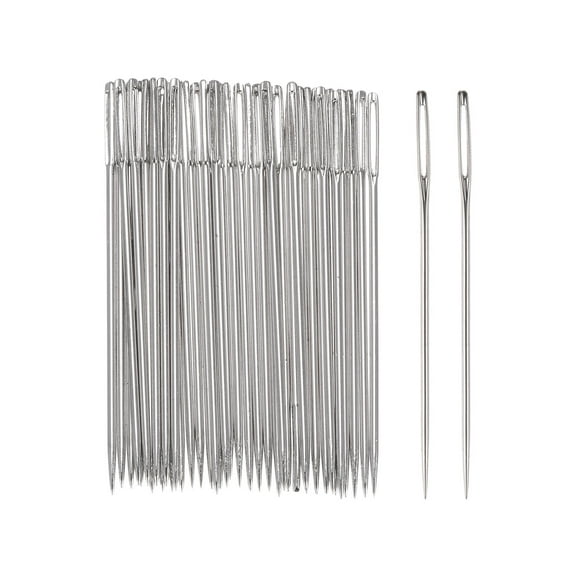 Uxcell Large Eye Stitching Needles 1.81" Sewing Needles Stainless Steel Leather Needle 200 Pack
