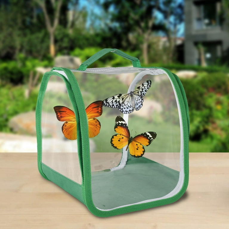 Mtfun Small Butterfly Habitat Net Transparent Insect Mesh Cage Collapsible and Portable Caterpillar Mesh Terrarium, adult Unisex, Size: 1pc