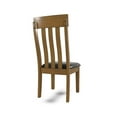 thumbnail image 3 of Raly Dining Side Chair Set of 2, Brown Faux Leather Seat, Slated Back, 3 of 5