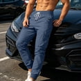 thumbnail image 6 of Lmueinov Cargo Pants for Men Elastic Drawstring Waist Lightweight Casual Jogger Pants with Pockets Outdoor Long Trousers for Jogging Hiking, 6 of 8