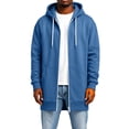 thumbnail image 5 of Dwellite Long Zip Up Hoodie Men Casual Lightweight Jacket Hooded Long Sweatshirt Full Zip Jacket with Pockets Royal Blue L, 5 of 8