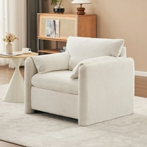 Newboti Furniture Fixed-Modern Sofa Chair, Elegant Single Sofa Chair with Soft Chenille Cushion for Living Room, Bedroom and Office, Ivory White 44269