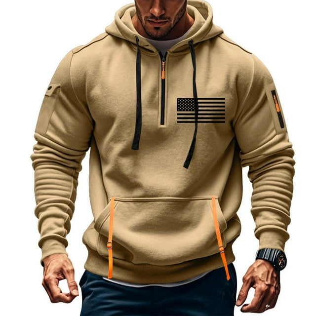Sudadera con capucha para hombre, informal, con estampado, deportiva, de manga larga, blusa de poliéster