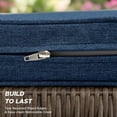 thumbnail image 2 of Ottowood Outdoor Chair Cushions Set of 2, Navy, 19" x 19" - Waterproof Fade Resistant Linen Patio Furniture Seat Pads with Non-Slip Bottom & Removable Cover, 2 of 7