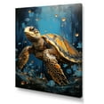thumbnail image 2 of Designart "Glimmering Turtle In The Deep" Animals Turtle Canvas Prints, 2 of 7