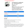 thumbnail image 2 of A/C Compressor Kit - Compatible with 2011 - 2012 Kia Sorento 3.5L V6, 2 of 2