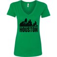 thumbnail image 3 of Inktastic Houston Skyline Grunge Women's V-Neck T-Shirt, 3 of 5