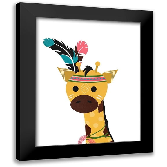Santiago, Daniela 12x14 Black Modern Framed Museum Art Print Titled - Boho Giraffe